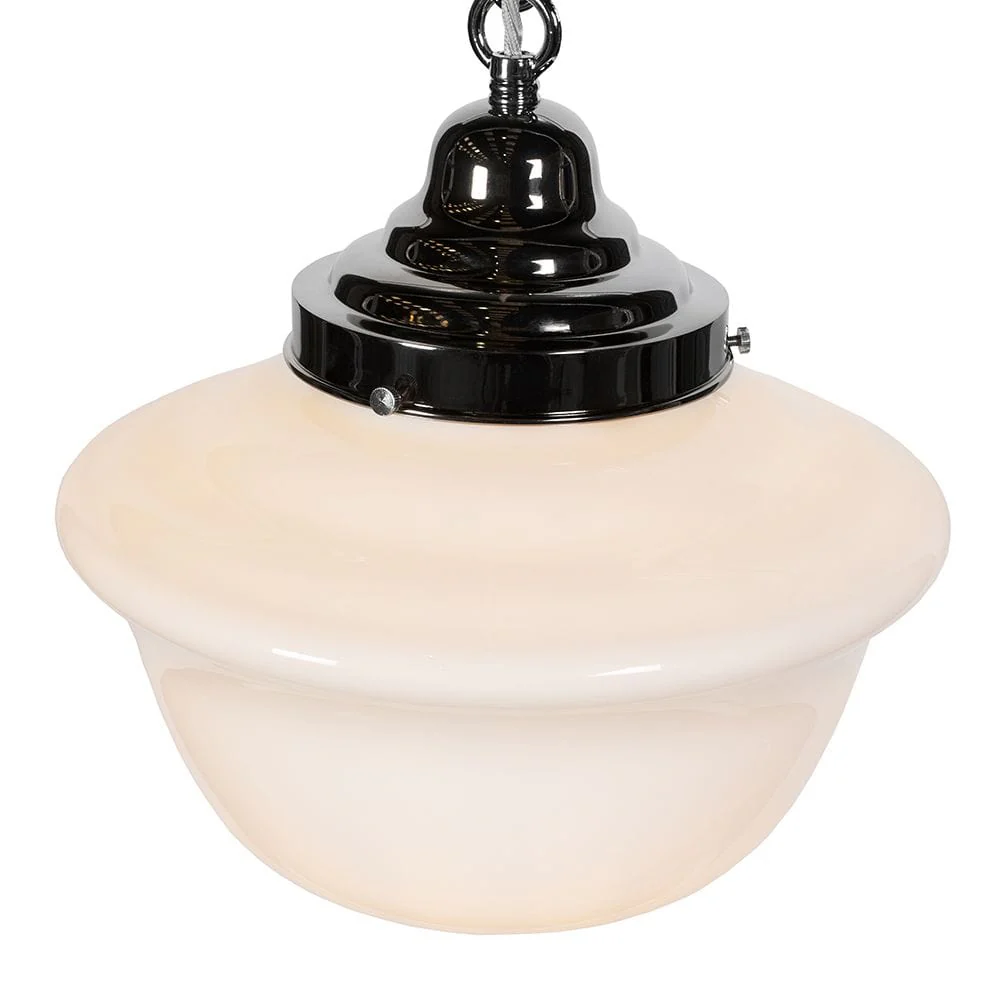 Frith Nickel Opaque Schoolhouse Stairwell Pendant Light - Image 5