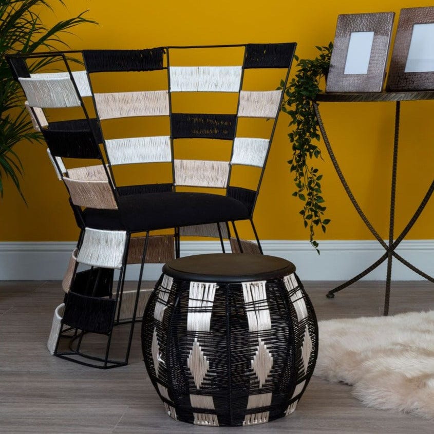 India Beige / Black / White Chair
