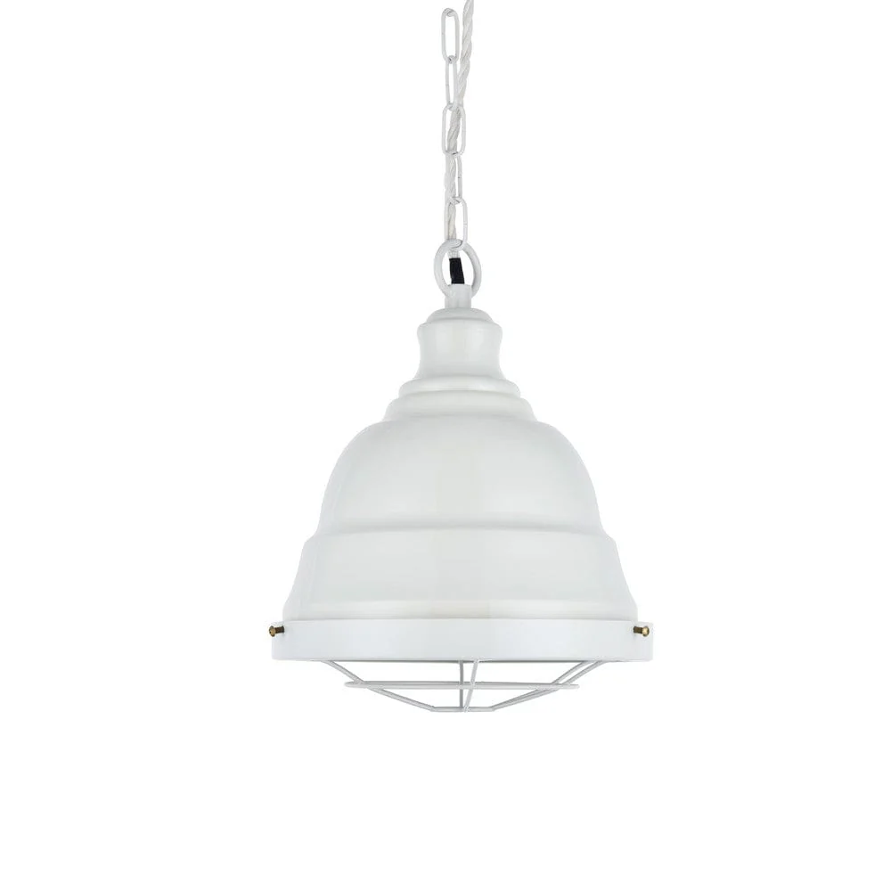 Ganton Vintage Cage Pendant Light Clay White Cream - Image 5