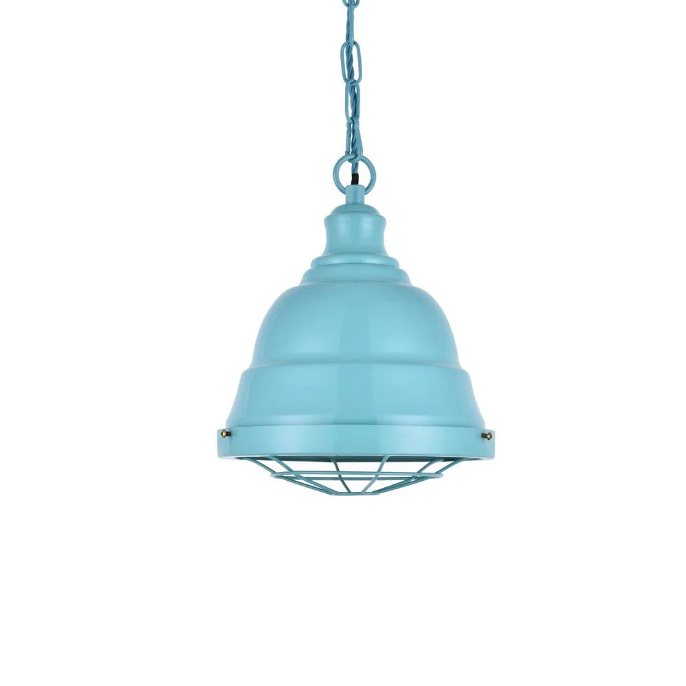 Ganton Vintage Cage Pendant Light Duck Egg Blue Turquoise - Image 4