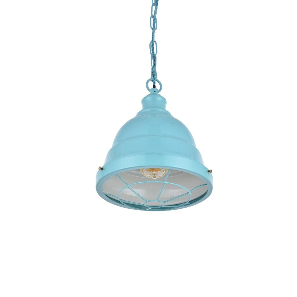 Ganton Vintage Cage Pendant Light Duck Egg Blue Turquoise - Image 5