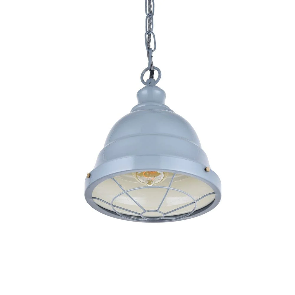Ganton Vintage Cage Pendant Light French Grey - Image 5