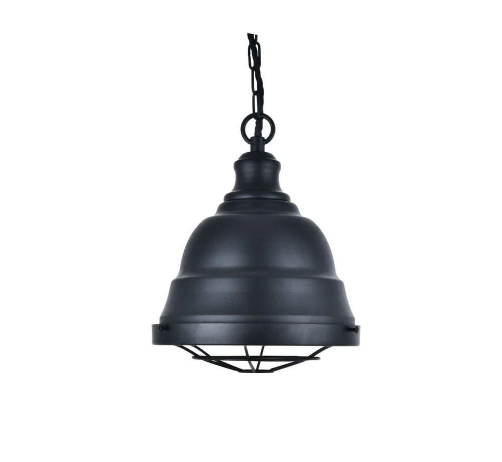 Ganton Vintage Cage Pendant Light Matt Black - Image 5