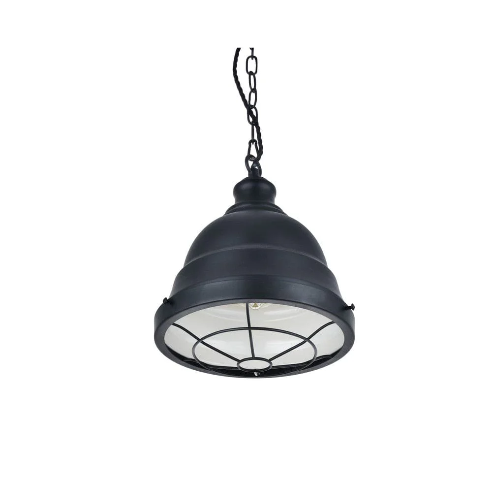 Ganton Vintage Cage Pendant Light Matt Black - Image 6
