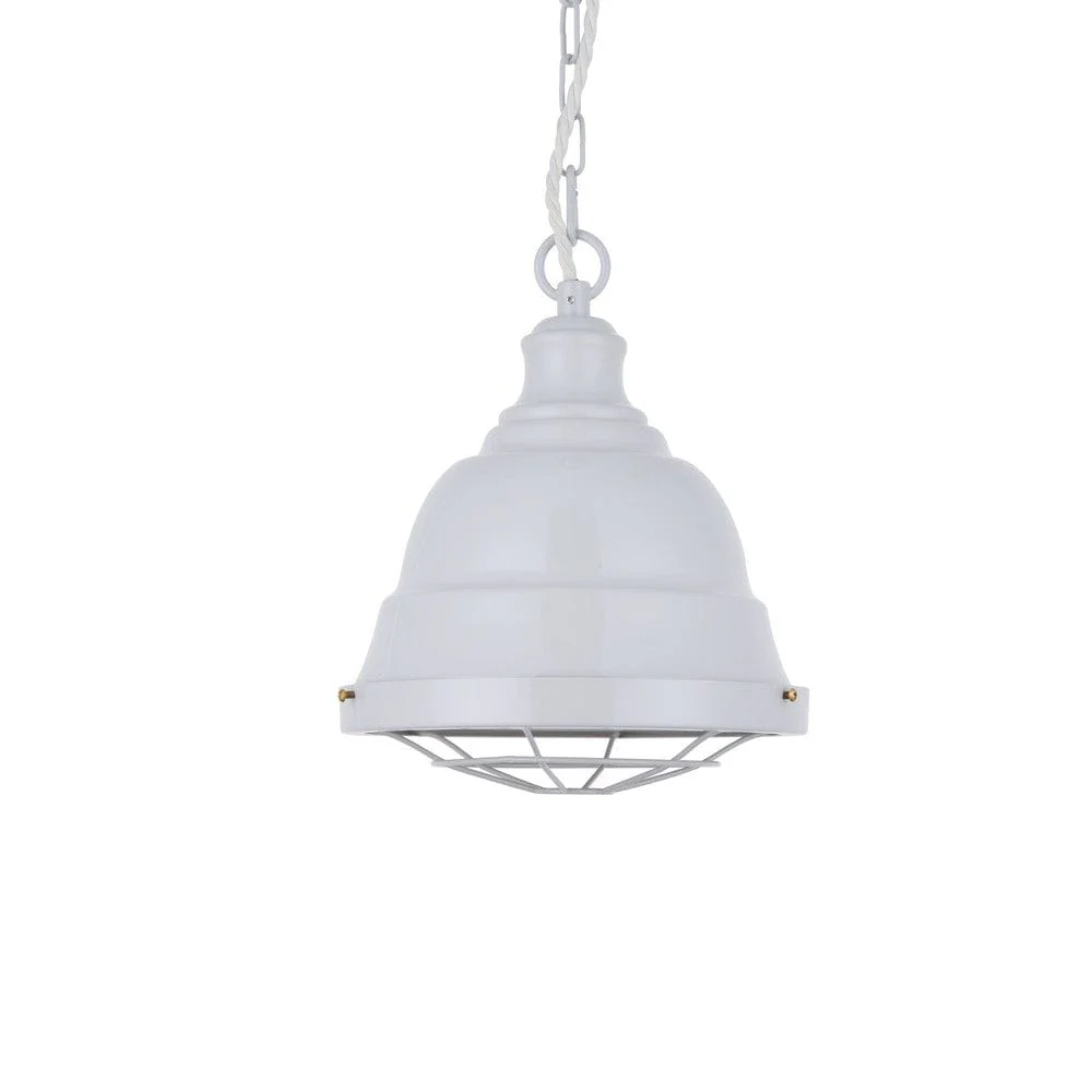 Ganton Vintage Cage Pendant Light Pale Grey - Image 6