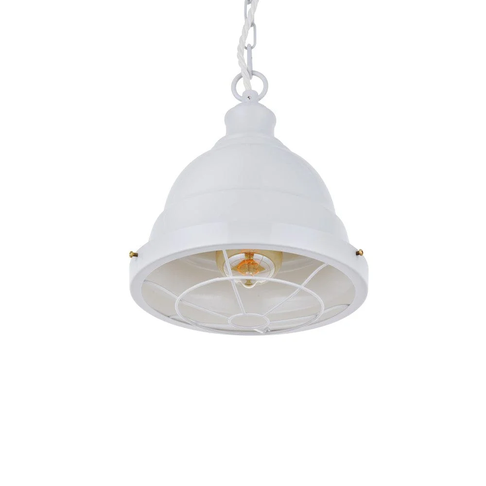 Ganton Vintage Cage Pendant Light Pale Grey - Image 7