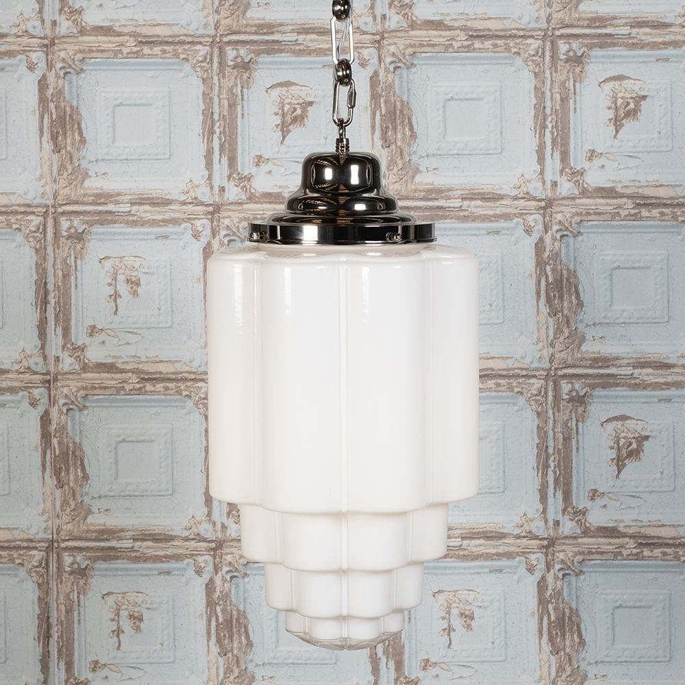 Glasshouse Nickel Art Deco Hallway Pendant Light - Image 2
