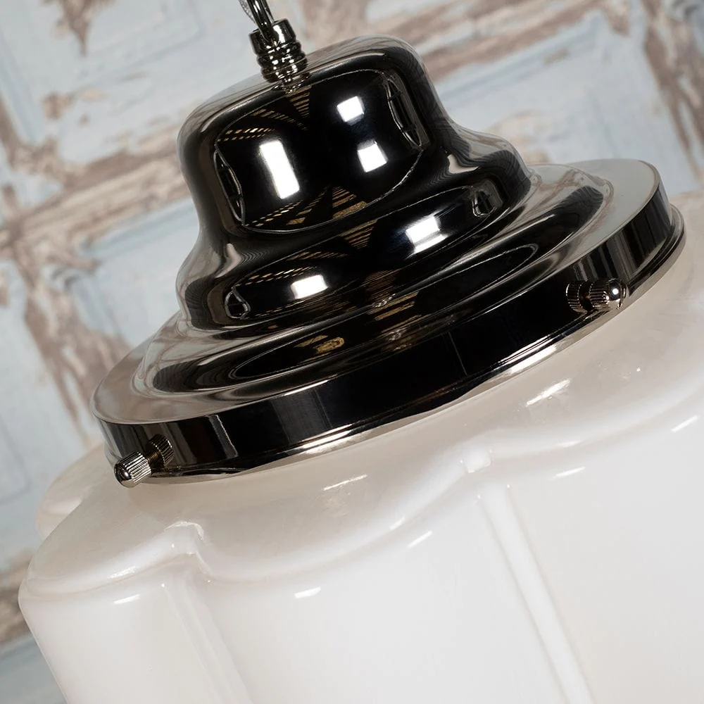 Glasshouse Nickel Art Deco Hallway Pendant Light - Image 4