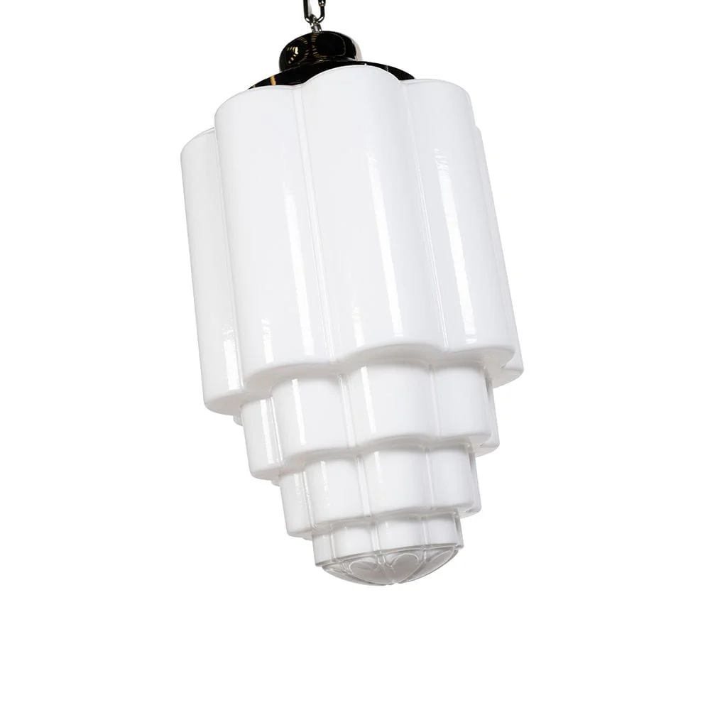 Glasshouse Nickel Art Deco Hallway Pendant Light - Image 5