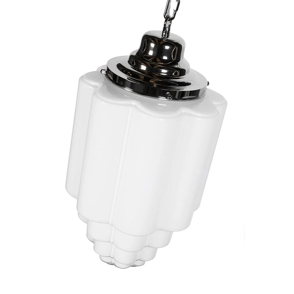Glasshouse Nickel Art Deco Hallway Pendant Light - Image 7