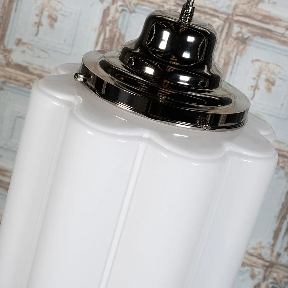 Glasshouse Nickel Art Deco Hallway Pendant Light - Image 8