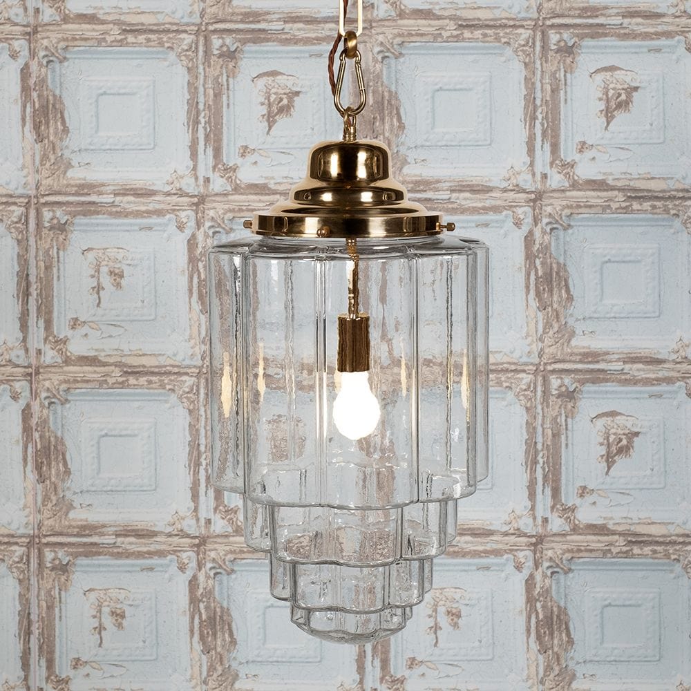 Glasshouse Brass Clear Glass Hallway Pendant Light - Image 4