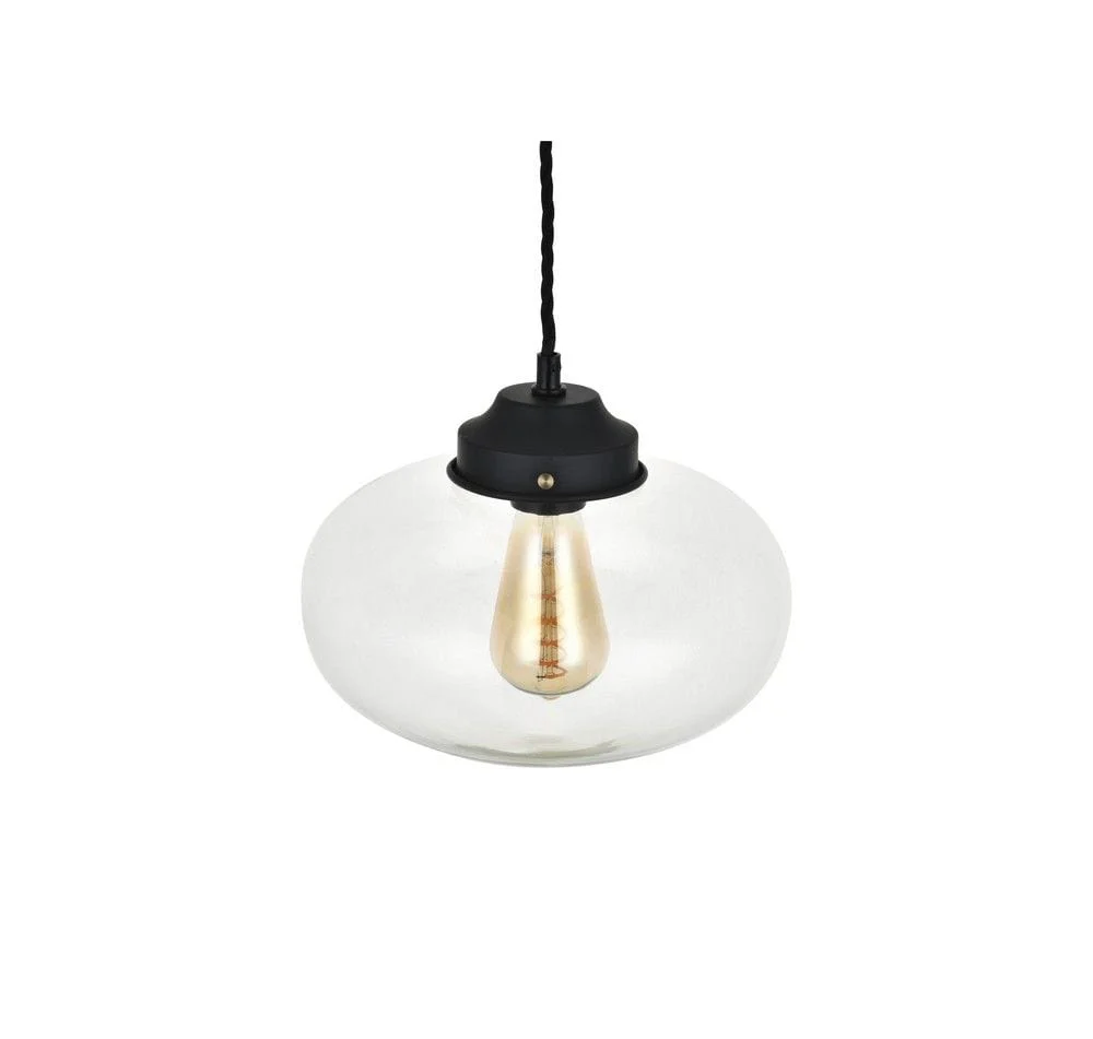 Goslett Clear Blown Glass Fish Bowl Pendant Light - Image 3