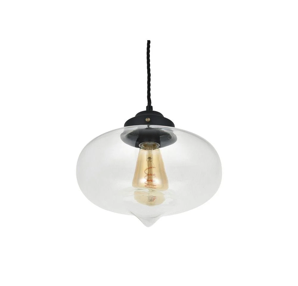 Goslett Clear Blown Glass Fish Bowl Pendant Light - Image 4
