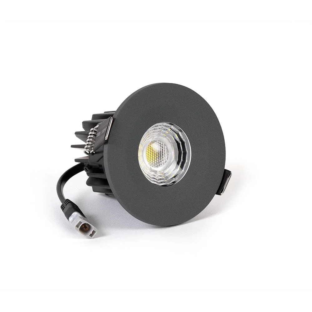 Graphite Grey CCT Fire Rated LED Dimmable 10W IP65 Downlight