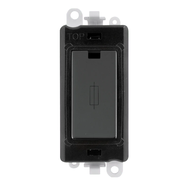 Gridpro Black Nickel 13A Fused Spur Module - Black Trim