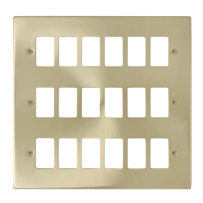 Gridpro 18 Gang Satin Brass Plate