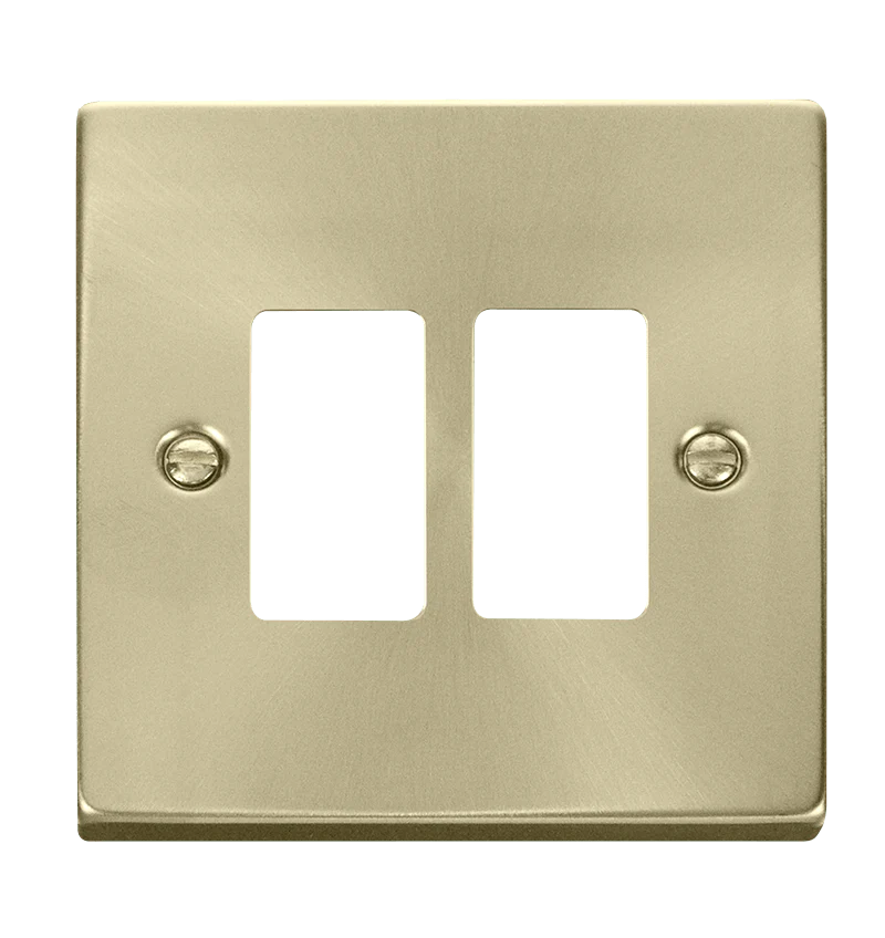 Gridpro 2 Gang Satin Brass Plate