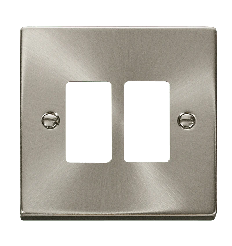 Gridpro 2 Gang Satin Chrome Plate