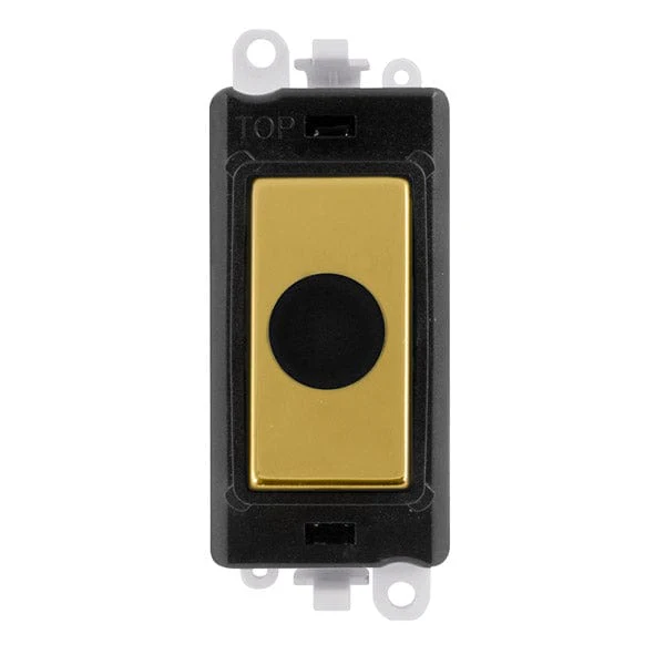 Gridpro Polished Brass 20A Flex Outlet Module - Black Trim