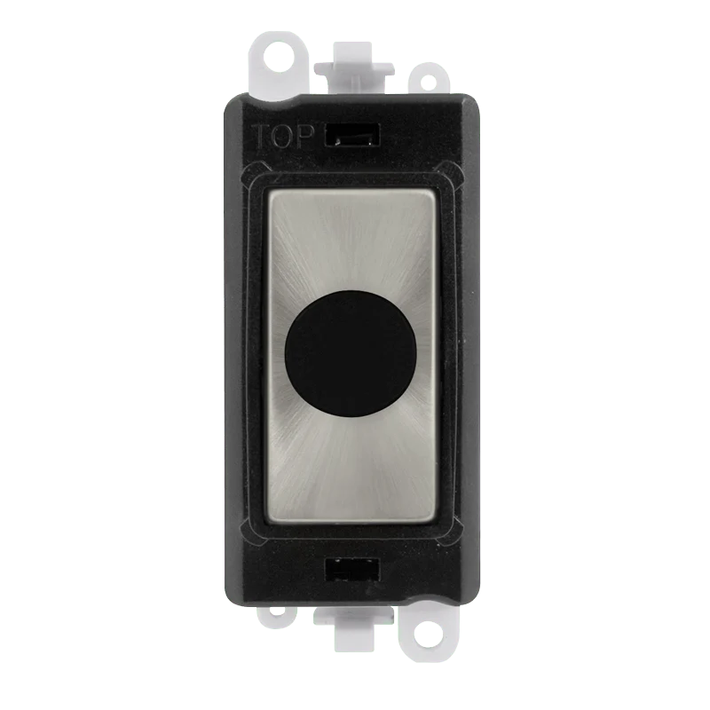 Gridpro Satin Chrome 20A Flex Outlet Module - Black Trim