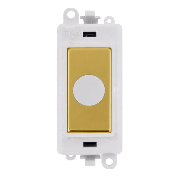 Gridpro Polished Brass 20A Flex Outlet Module - White Trim