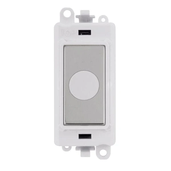 Gridpro Polished Chrome 20A Flex Outlet Module - White Trim