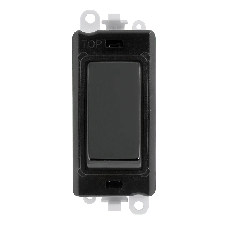 Gridpro Black Nickel 20A 2 Way Retractive Light Switch Module - Black Trim