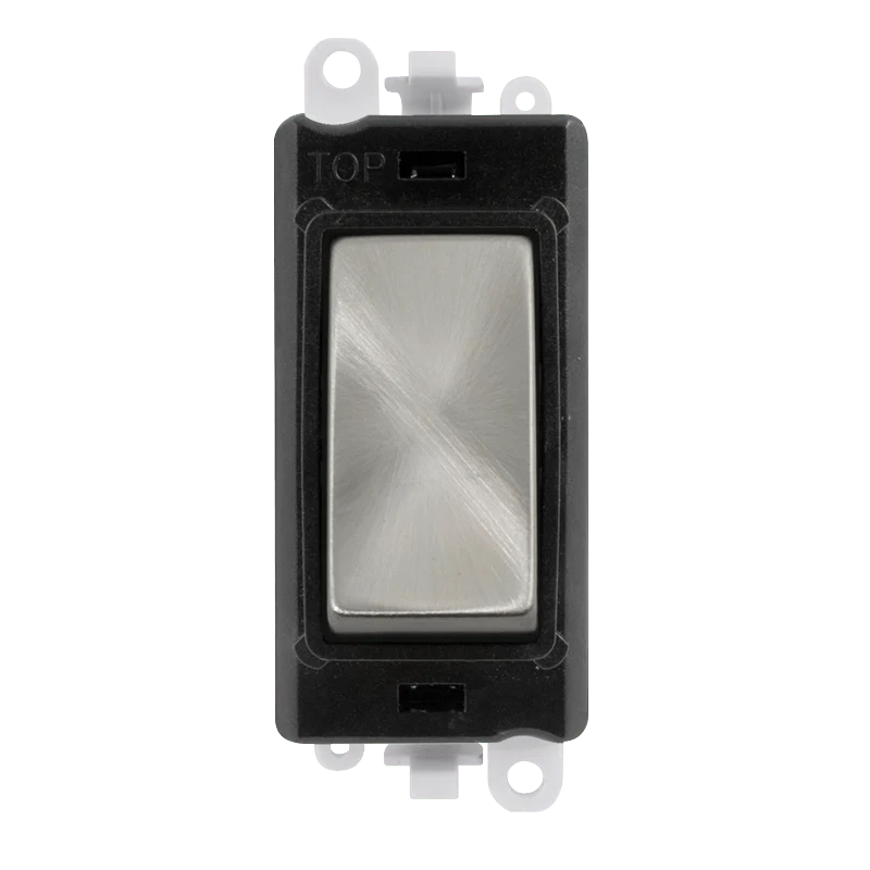 Gridpro Satin Chrome 20A Dp Switch Module - Black Trim