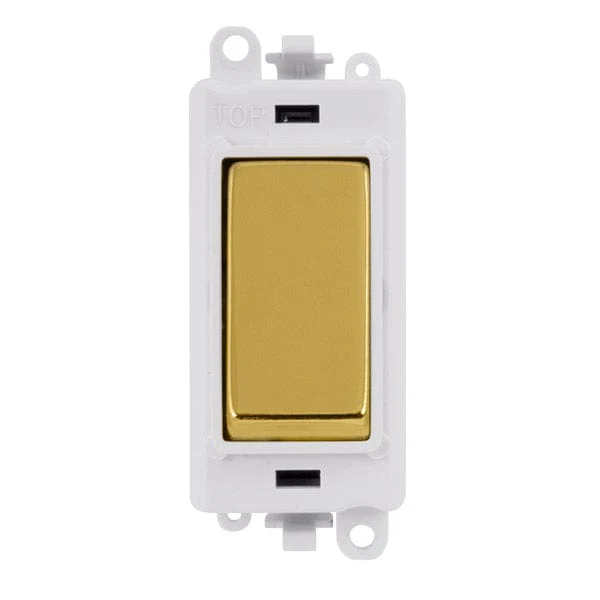 Gridpro Polished Brass 20A Dp Switch Module - White Trim