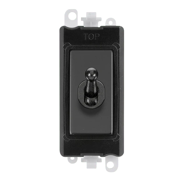 Gridpro Black Nickel 20A Intermediate Toggle Light Switch Module - Black Trim