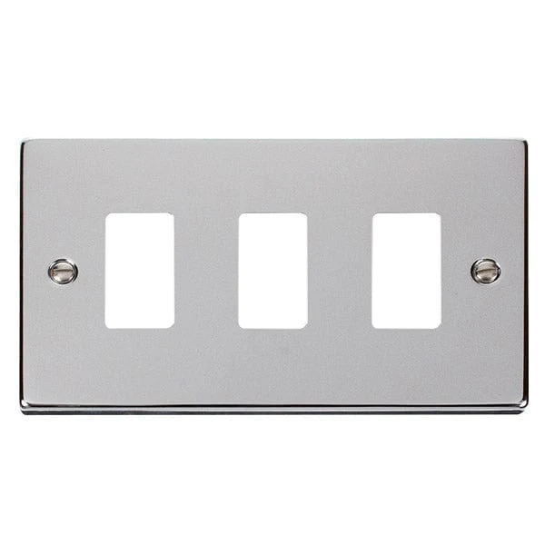 Gridpro 3 Gang Polished Chrome Plate
