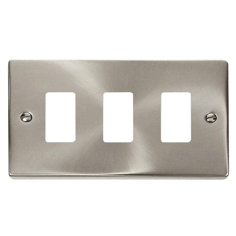 Gridpro 3 Gang Satin Chrome Plate