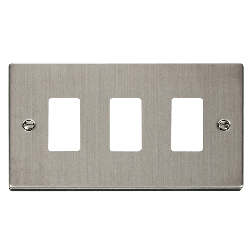 Gridpro 3 Gang Stainless Steel Plate