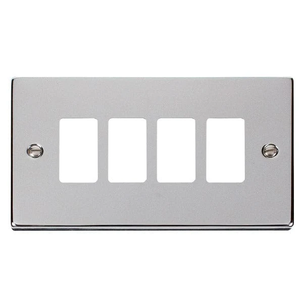Gridpro 4 Gang Polished Chrome Plate