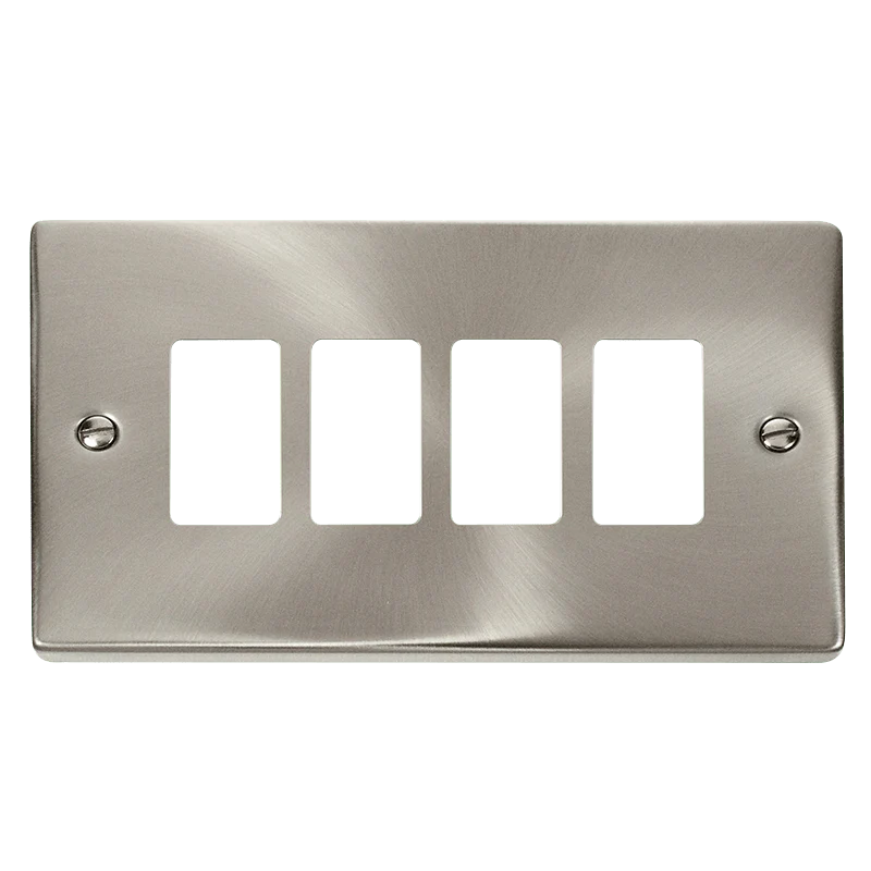 Gridpro 4 Gang Satin Chrome Plate