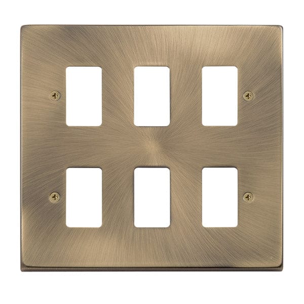 Gridpro 6 Gang Antique Brass Plate