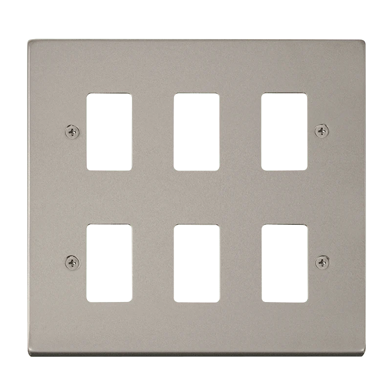 Gridpro 6 Gang Pearl Nickel Plate