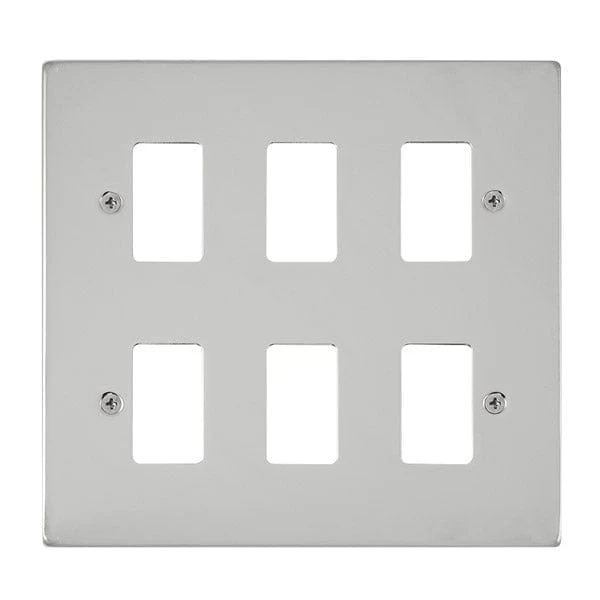 Gridpro 6 Gang Polished Chrome Plate