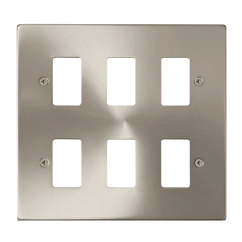Gridpro 6 Gang Satin Chrome Plate