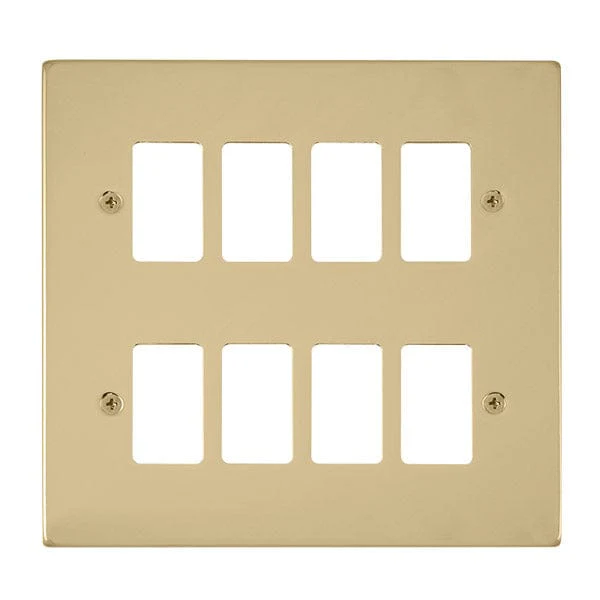Gridpro 8 Gang Polished Brass Plate