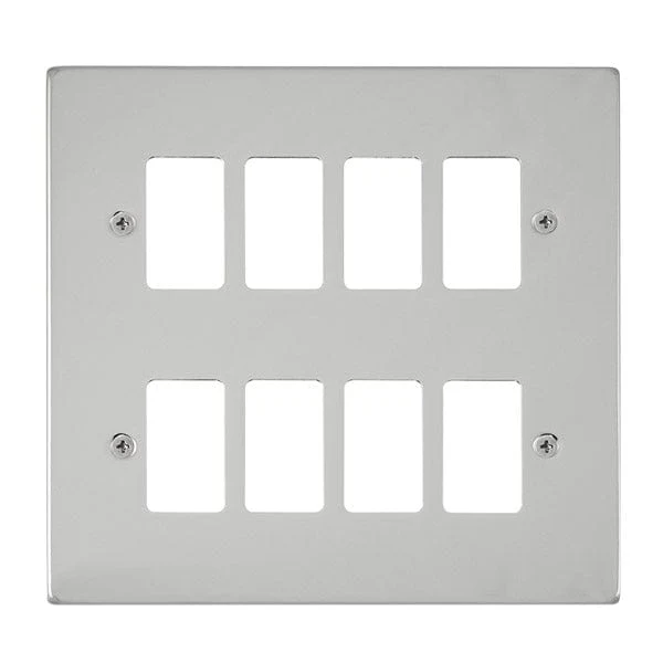 Gridpro 8 Gang Polished Chrome Plate