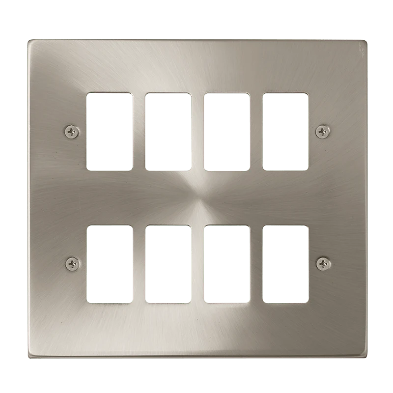 Gridpro 8 Gang Satin Chrome Plate