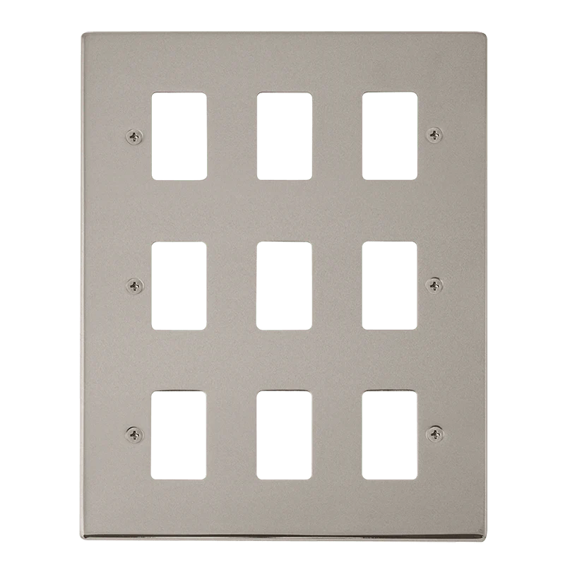 Gridpro 9 Gang Pearl Nickel Plate