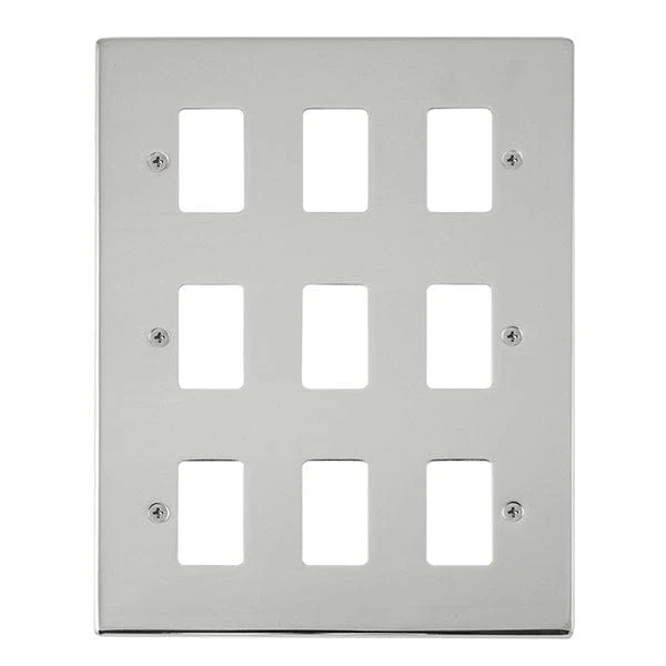 Gridpro 9 Gang Polished Chrome Plate