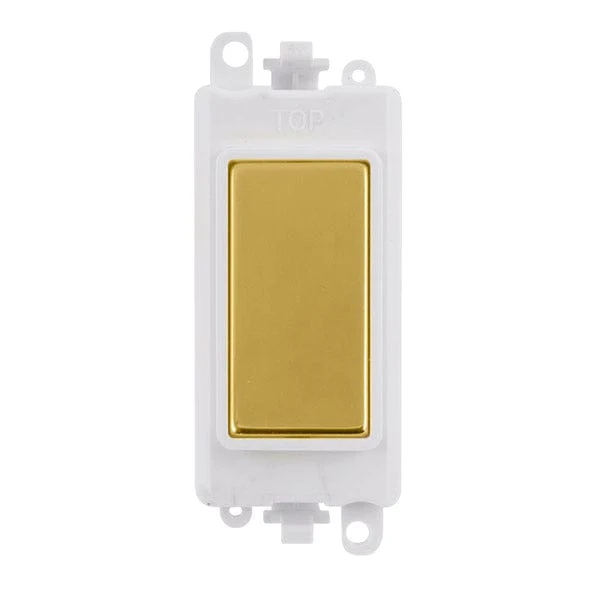 Gridpro Polished Brass Blank Module - White Trim