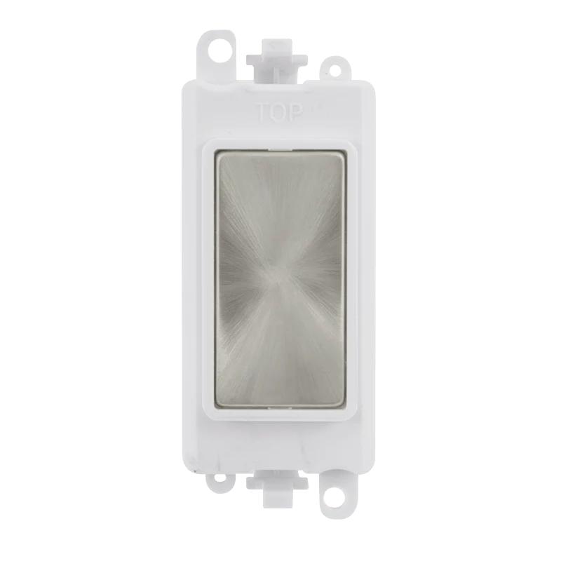 Gridpro Satin Chrome Blank Module - White Trim