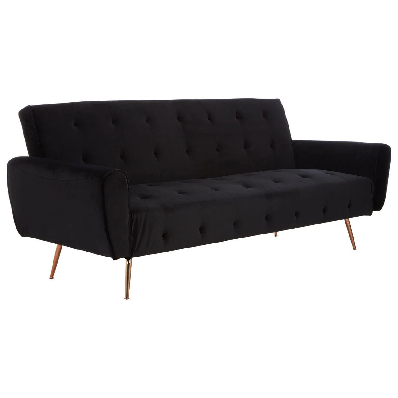 Hayton Black Velvet Sofa Bed - Image 3