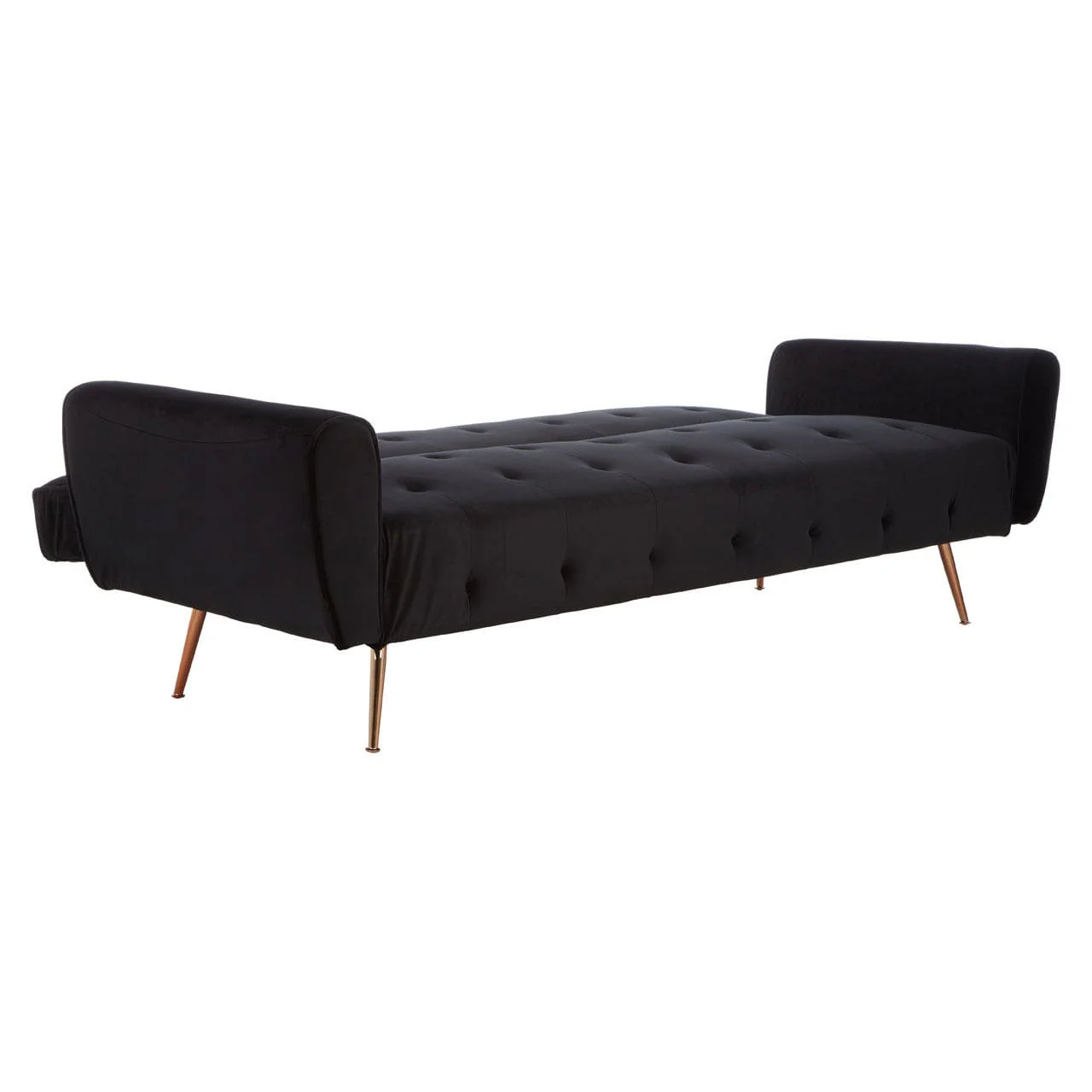 Hayton Black Velvet Sofa Bed - Image 4