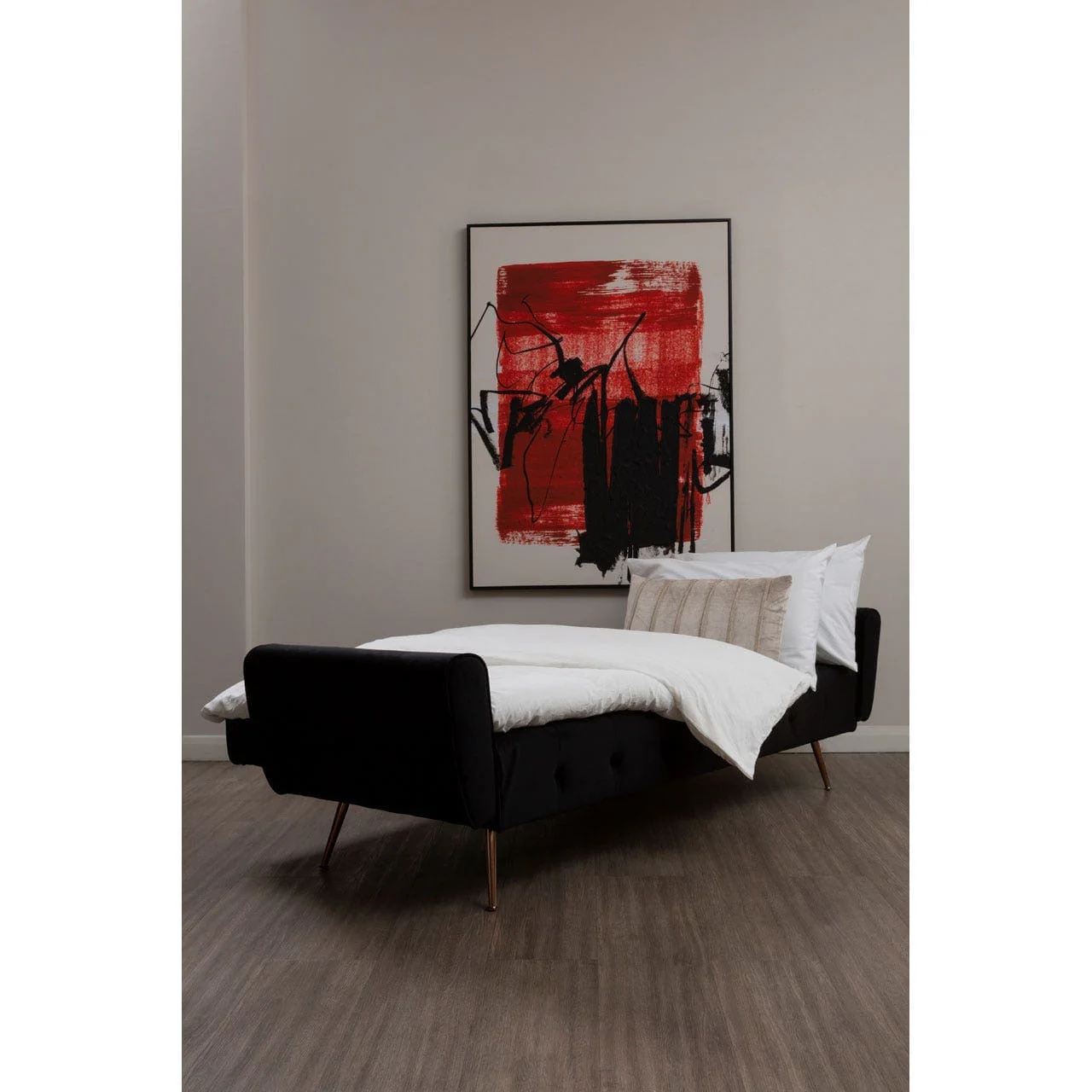 Hayton Black Velvet Sofa Bed - Image 7
